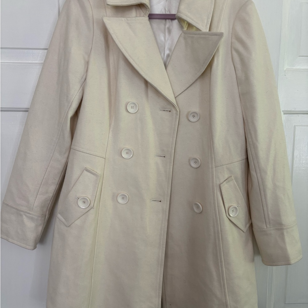 Blank Noir  Cream Double-Breasted Women's Coat size medium